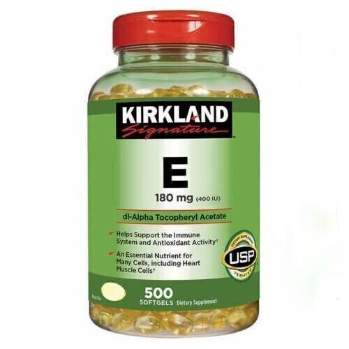 Kirkland Signature Vitamin E 400 IU - 500 Softgels - EXP-5/2027 +