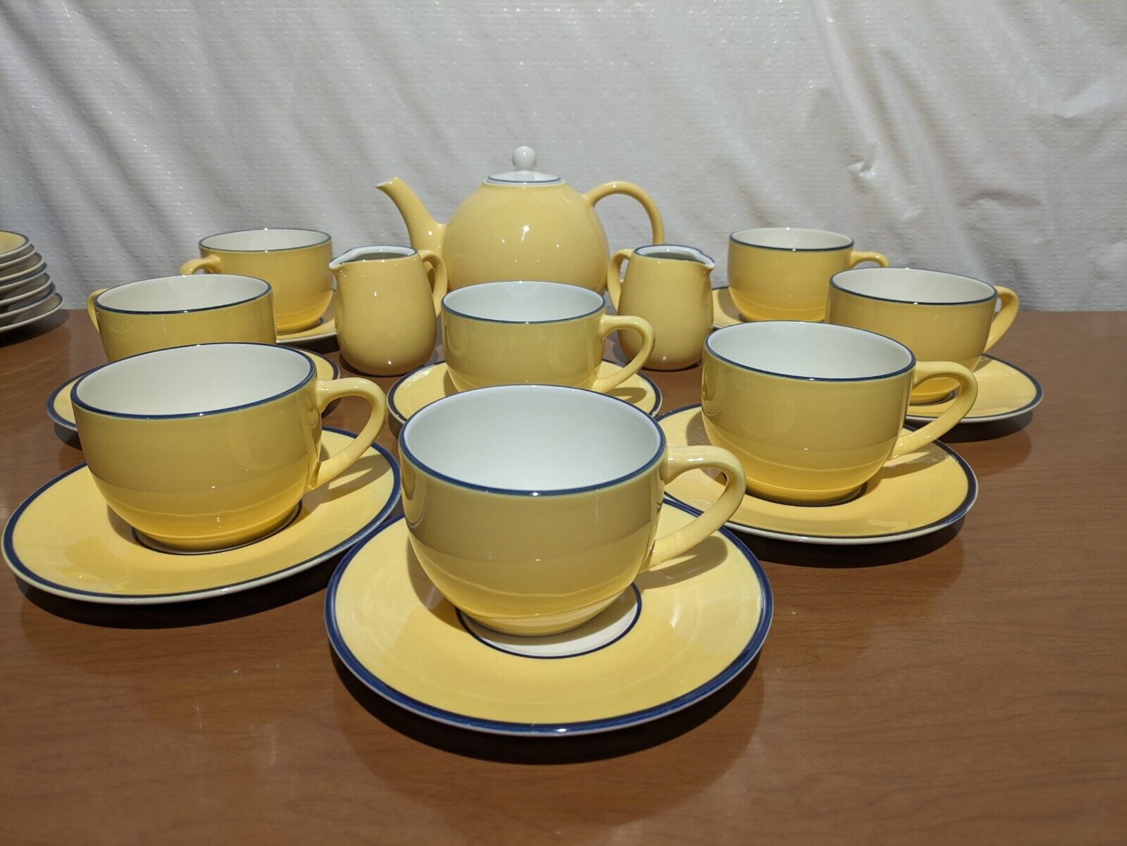 Pagnossin Treviso Spa Yellow Tea Service For 8 - Tea Pot - Creamers - Cup N...