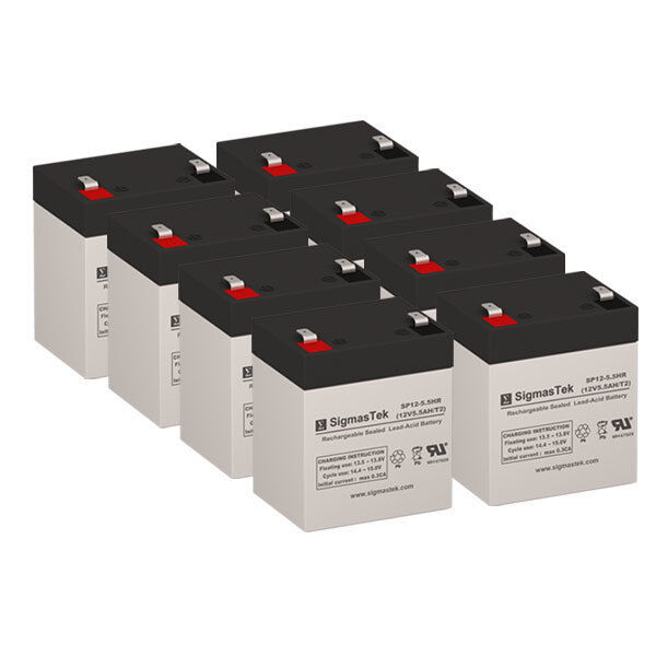 APC RBC43 Battery Set of 8 x 12V 5.5AH (Replacement) Batteries By SigmasTek