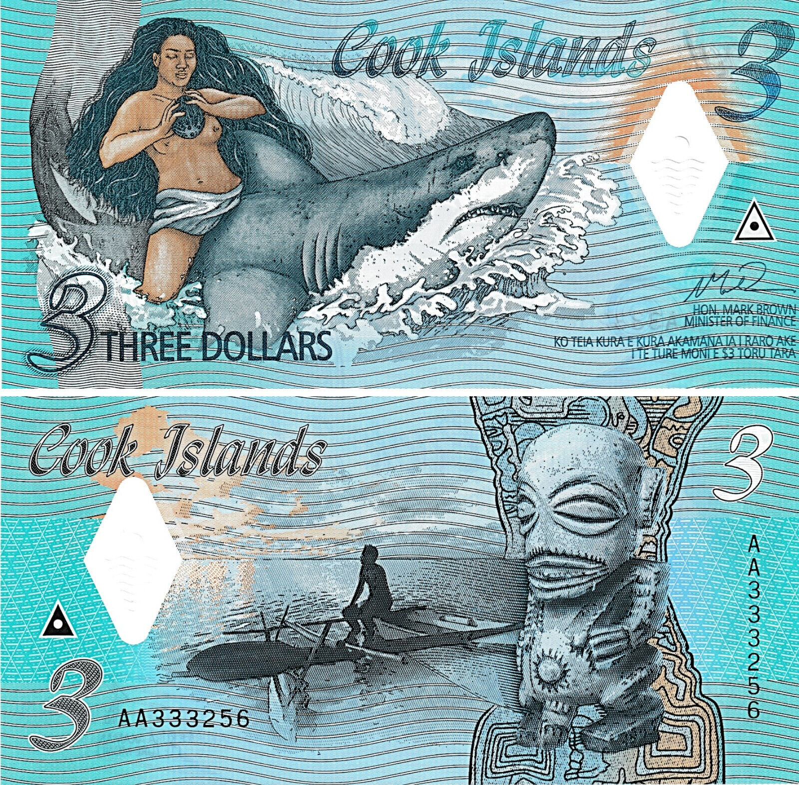 Cook Islands 3 Dollars, 2021, P-11a, Commemorative,  Uncirculated, Polymer