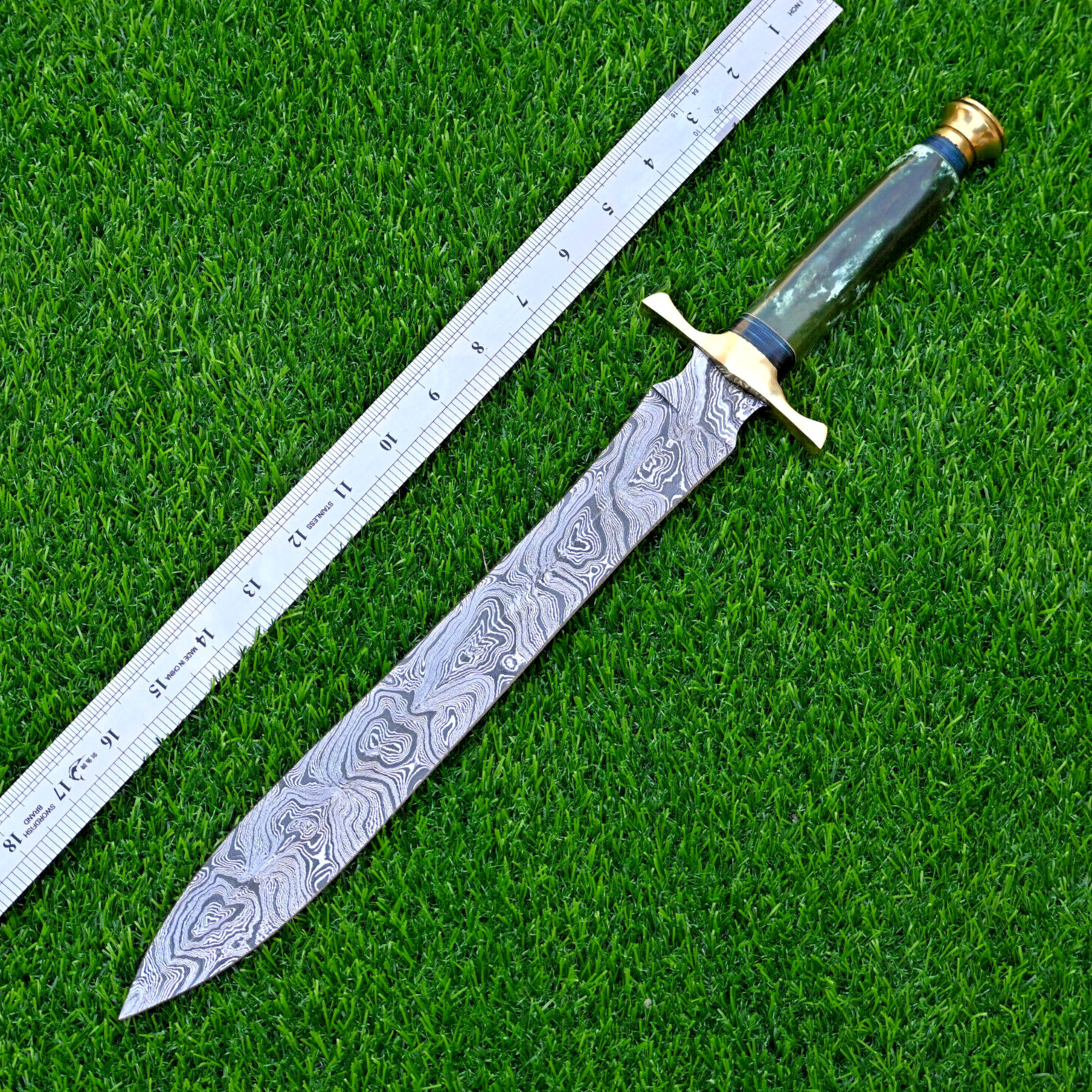 Macedonian Army Damascus Sword Custom Made - Hand Forged Damascus Steel 1663