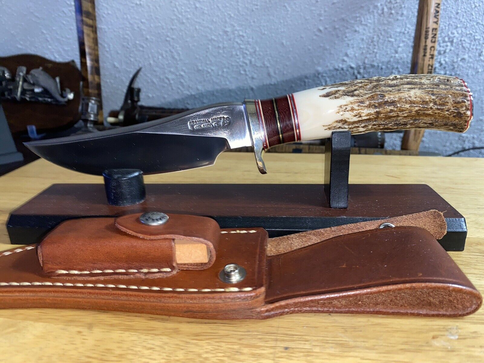 Randall Knives Model 27 Fixed Knife Stag Handle Made In The USA