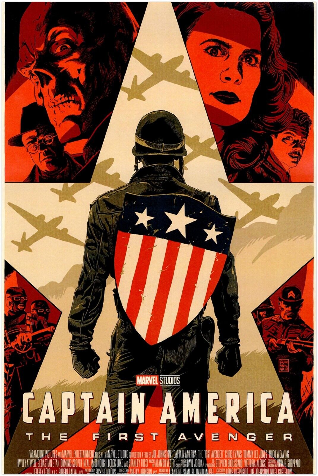Captain America the First Avenger Movie Alternate Poster #3, Marvel Print