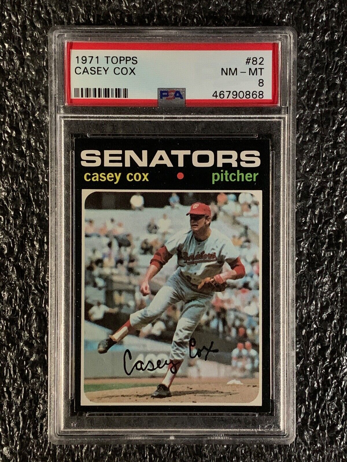 1971 Topps Baseball #82 Casey Cox PSA 8