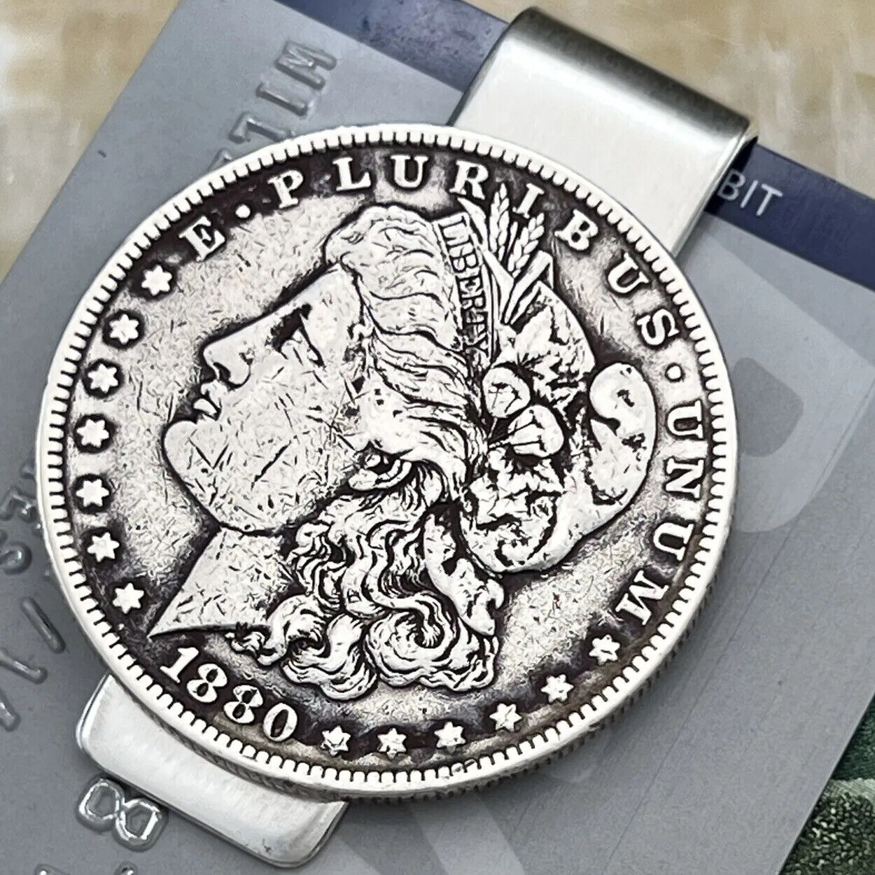 New Sterling Silver .925 Credit Card Money Clip Wallet 90% Silver Morgan Dollar