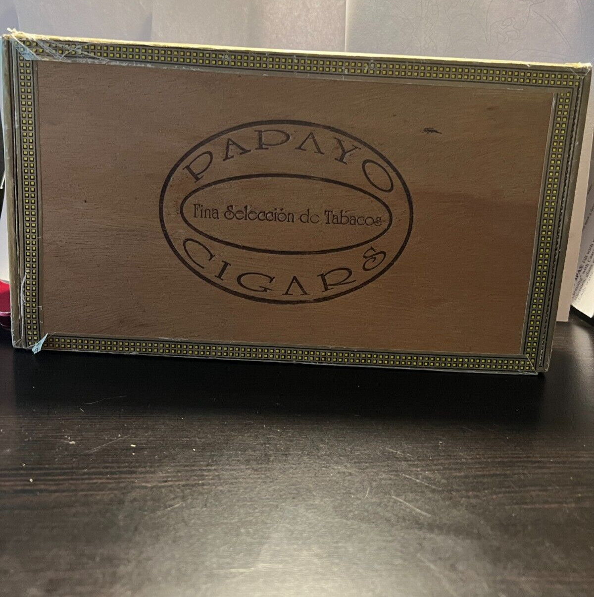 Wooden Cigar Box  Papayo Cigar Box  Nice condition