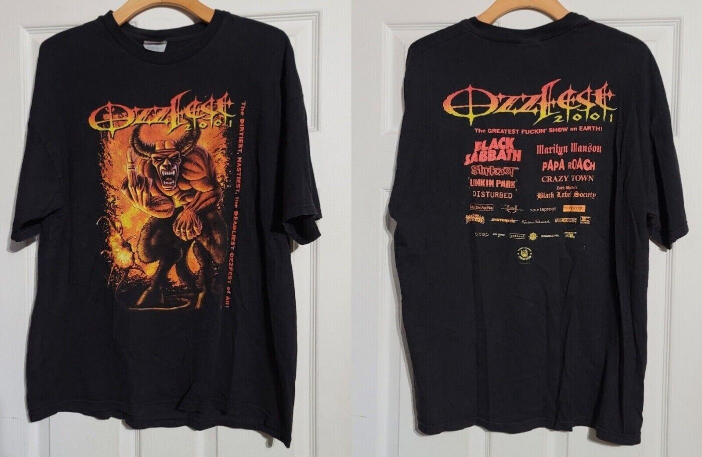 VTG 2001 Ozzfest Tour Concert Rock Heavy Metal T-Shirt Unisex S-3XL For Fans