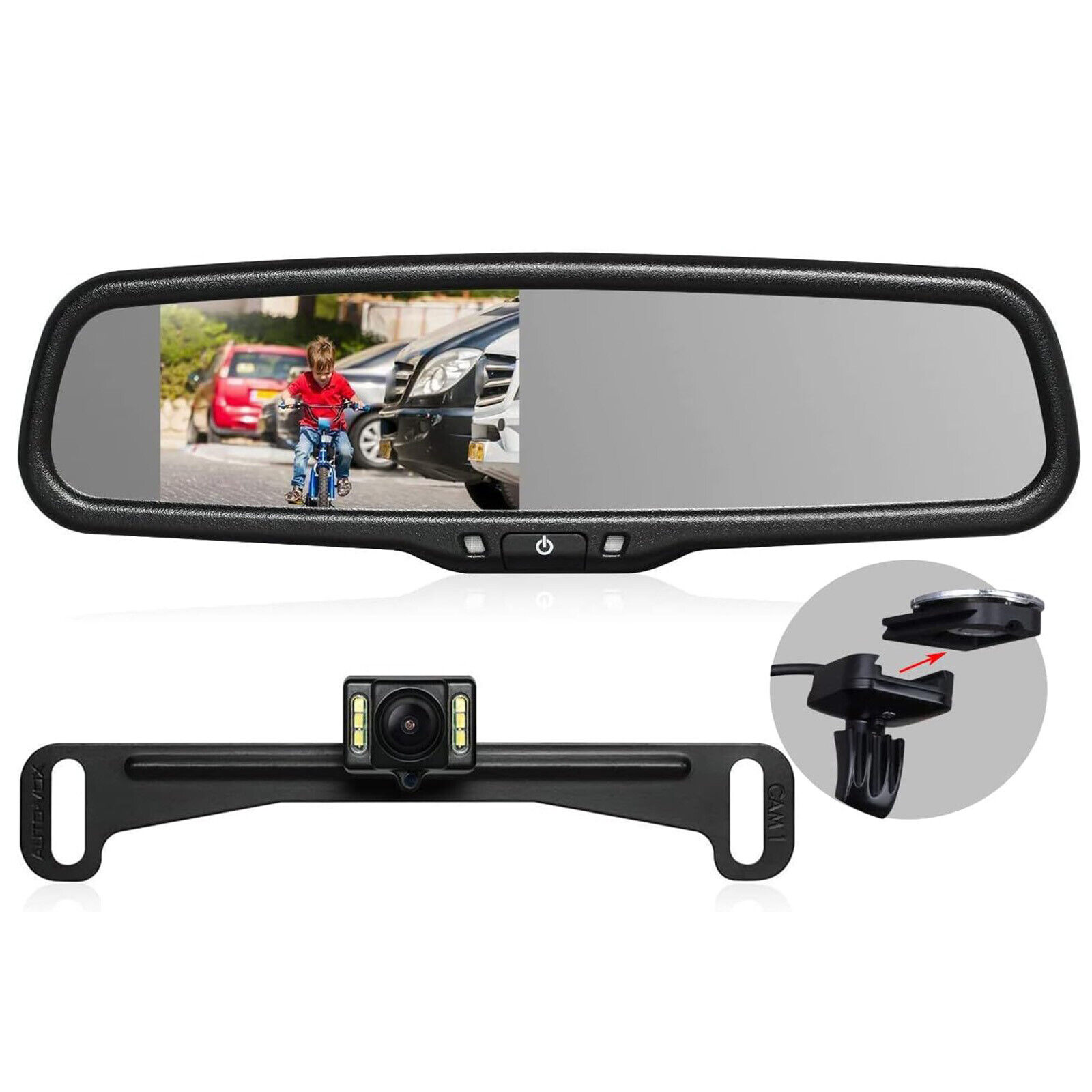 AUTO-VOX T2 OEM Car Rear View Backup Mirror Camera & 4.3”Monitor Night Vision