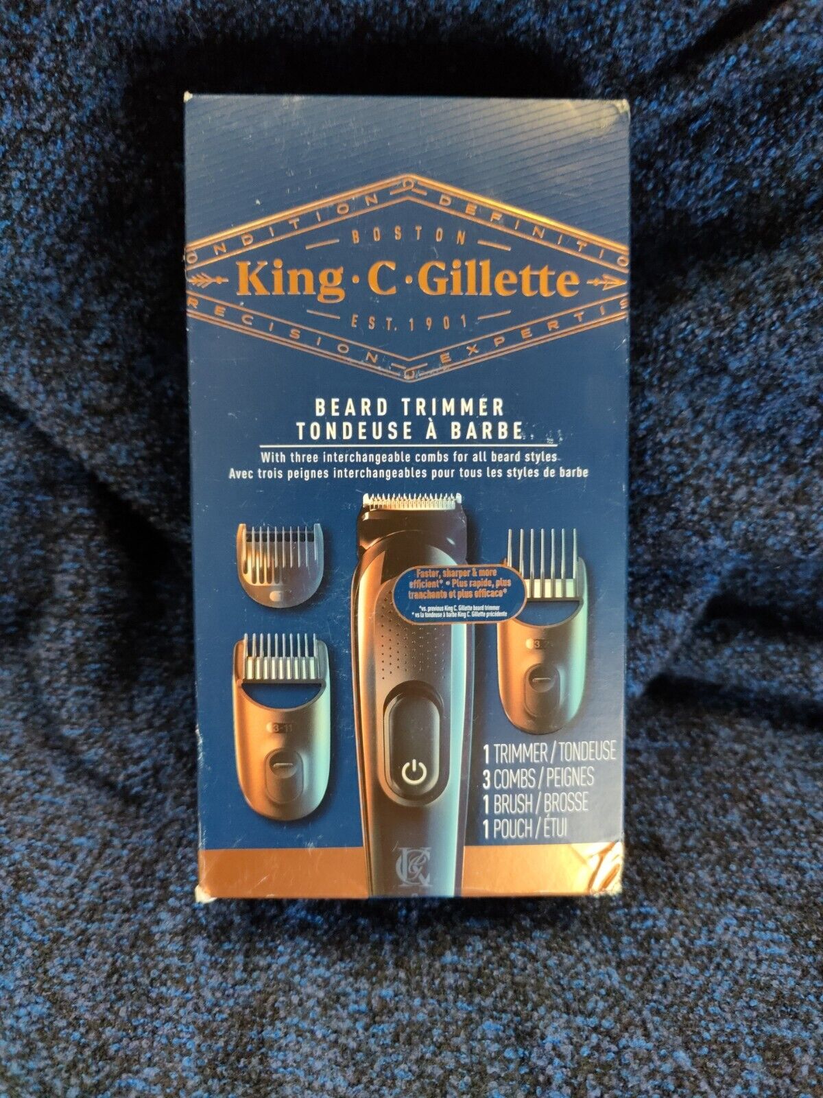 King C. Gillette Cordless Beard Trimmer includes 1 Trimmer, 3 Combs, New in box