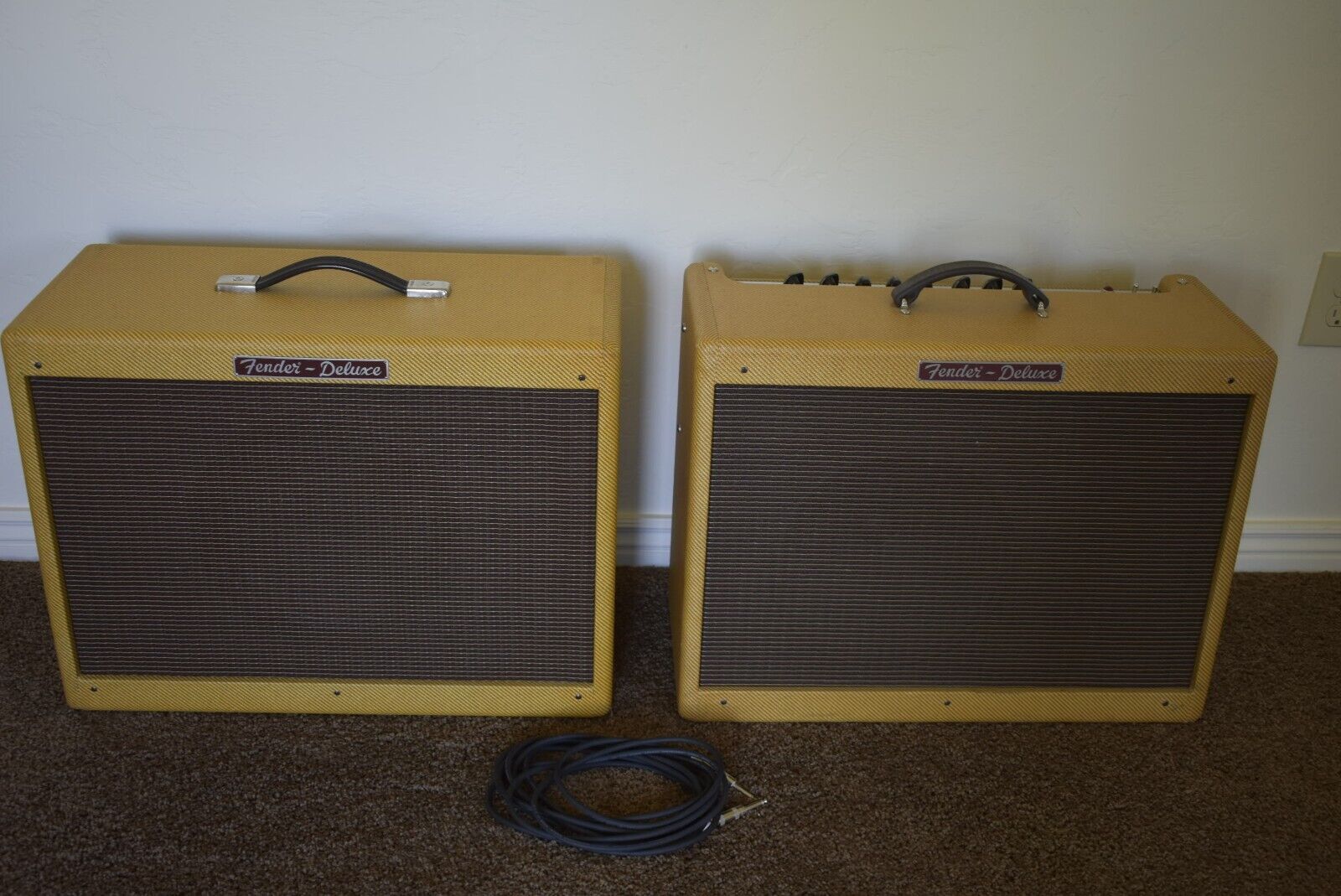 Vintage Fender Tweed Hot Rod Deluxe Matching Extension Cab 112 Excellent