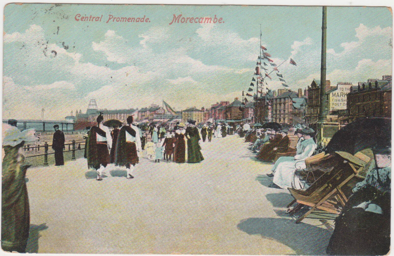 Morecombe,U.K.Central Promenade,Lancashire,Used,1907