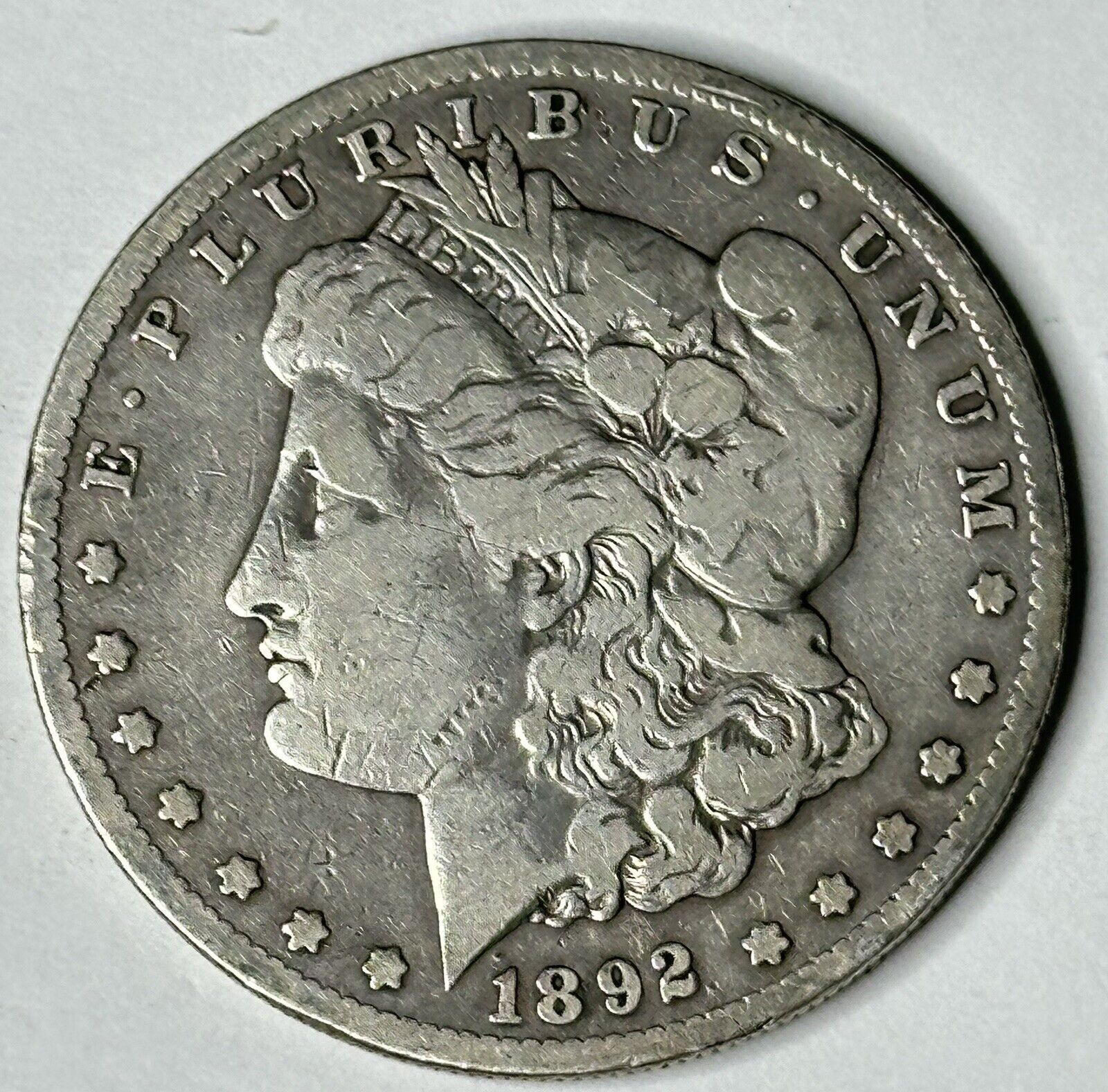 1892 S Morgan Silver Dollar-Tougher Date. Grey Sheet Dealer Value In Pics