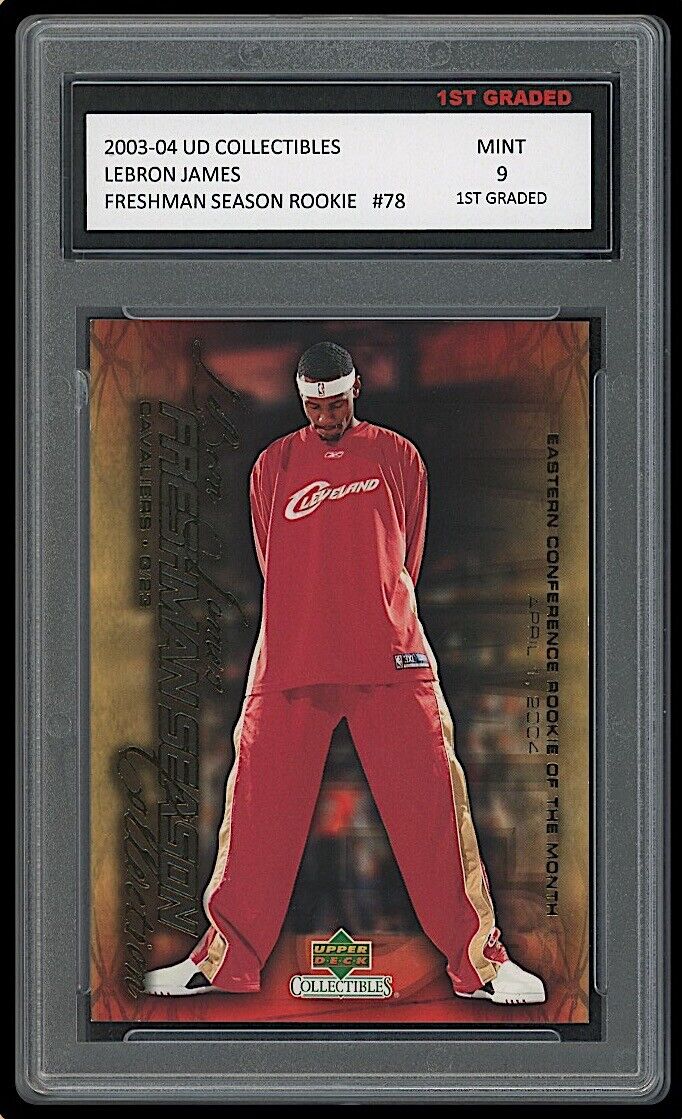 LEBRON JAMES 2003-04 UPPER DECK #78 1ST GRADED 9 ROOKIE CARD LAKERS/CAVALIERS