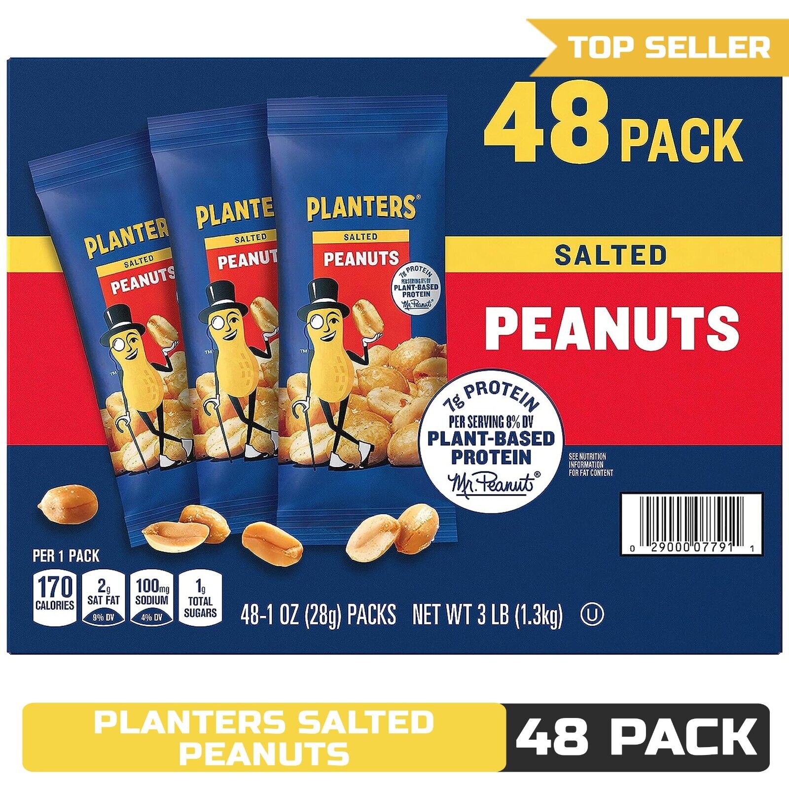 PLANTERS Salted Peanuts, 1 oz. Bags (48 Pack)