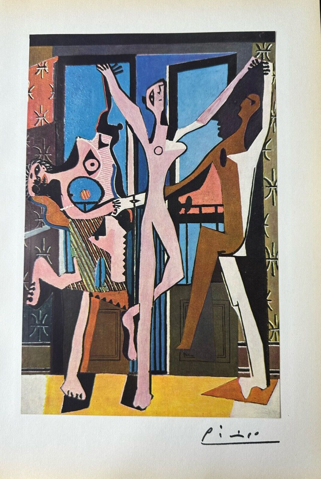 Pablo Picasso Original Signed Print , The Three Dancers, 1925 Vintage 