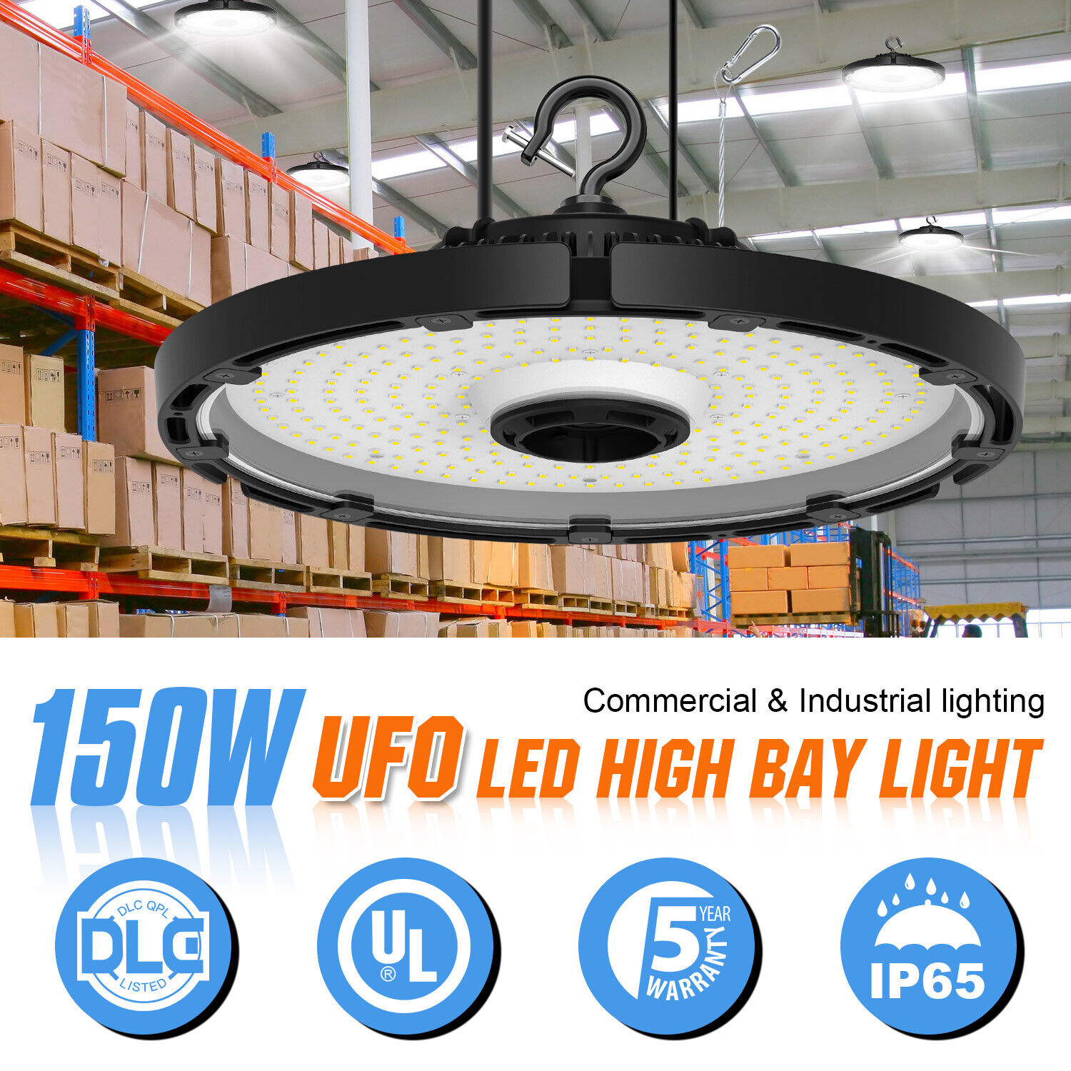 150W Led UFO High Bay Light 150 Watt Warehouse Industrial Factory Shop GYM Lamp