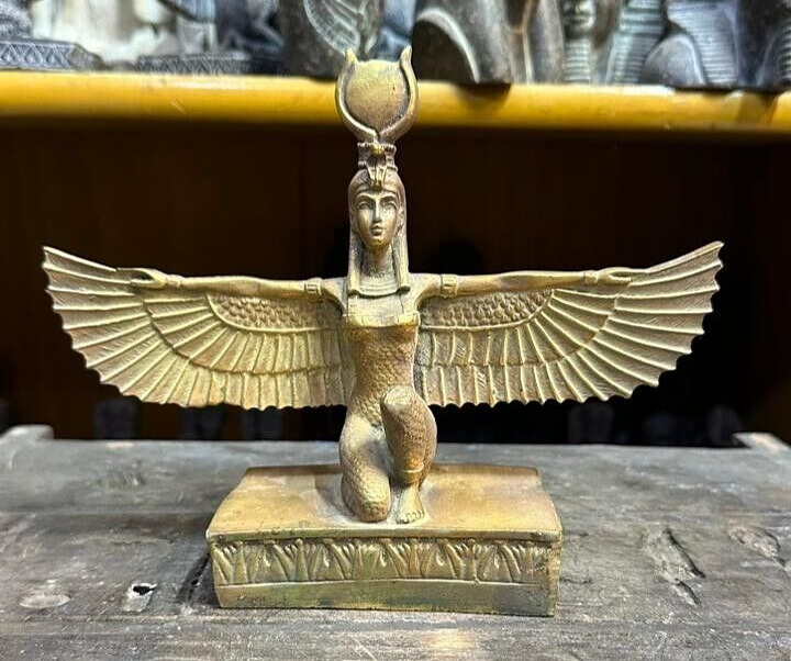 RARE ANCIENT EGYPTIAN ANTIQUES Statue Goddess Isis With Open Wings Egypt BC