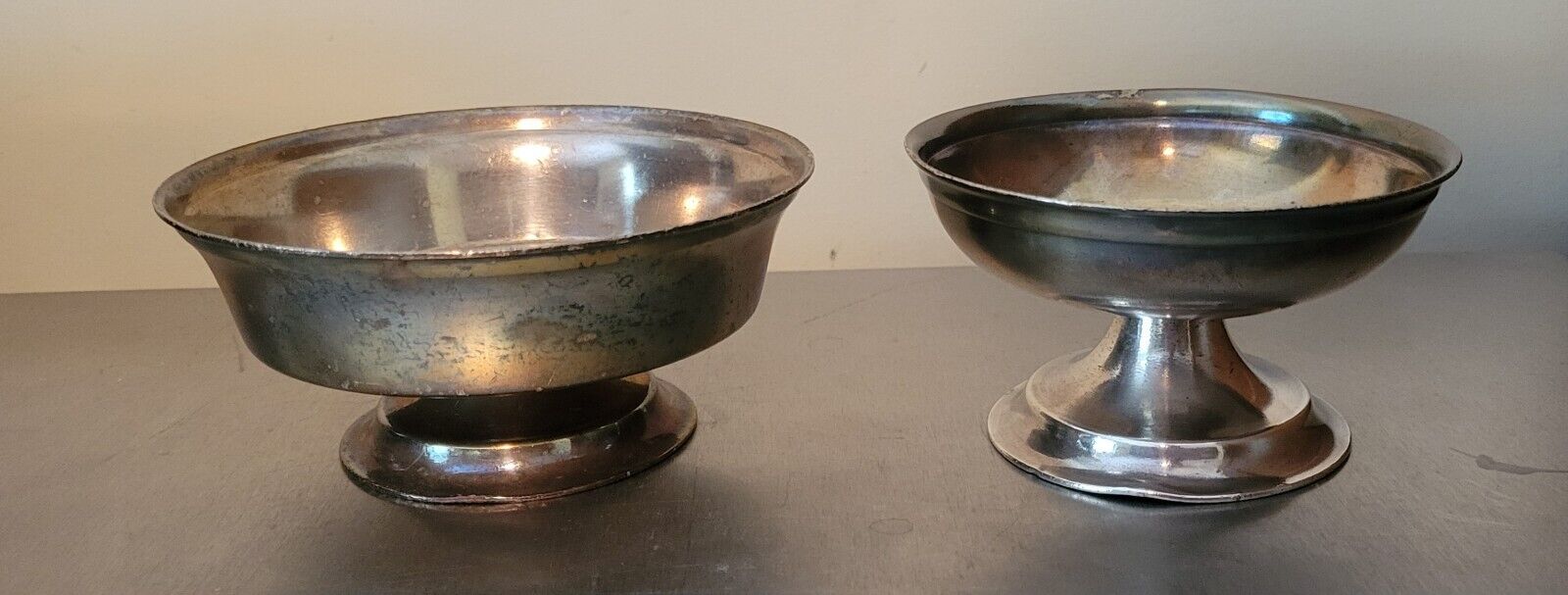 Two Vintage Victor S. Co  Silver Soldered Footed Bowls R0161 62 R 0164 62