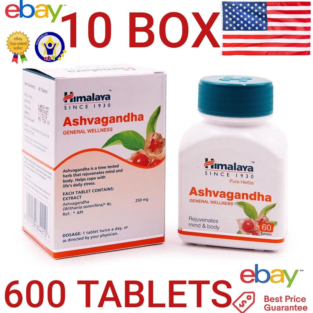 Ashwagandha Himalaya 10Pack 600 Tablets Exp9/2025 Anxiety Stress Relief Immunity