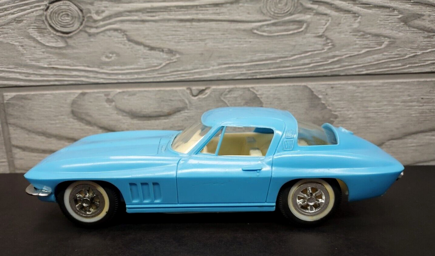 VINTAGE 1960\'S CRAGSTAN BABY BLUE CHEVY CORVETTE COUPE- FRICTION TOY