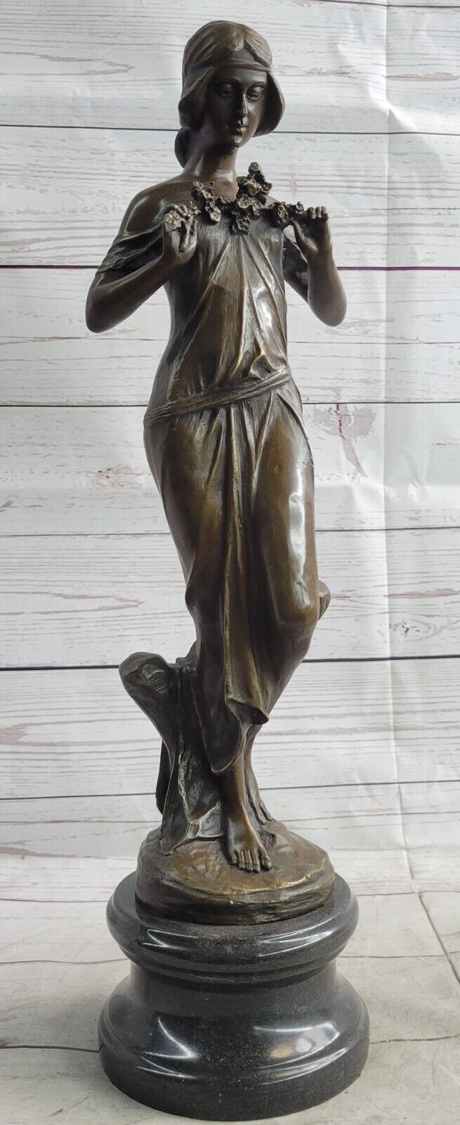 Exquisite Art Deco Bronze Figure of a Female, Symbolizing Spring Jean Patoue