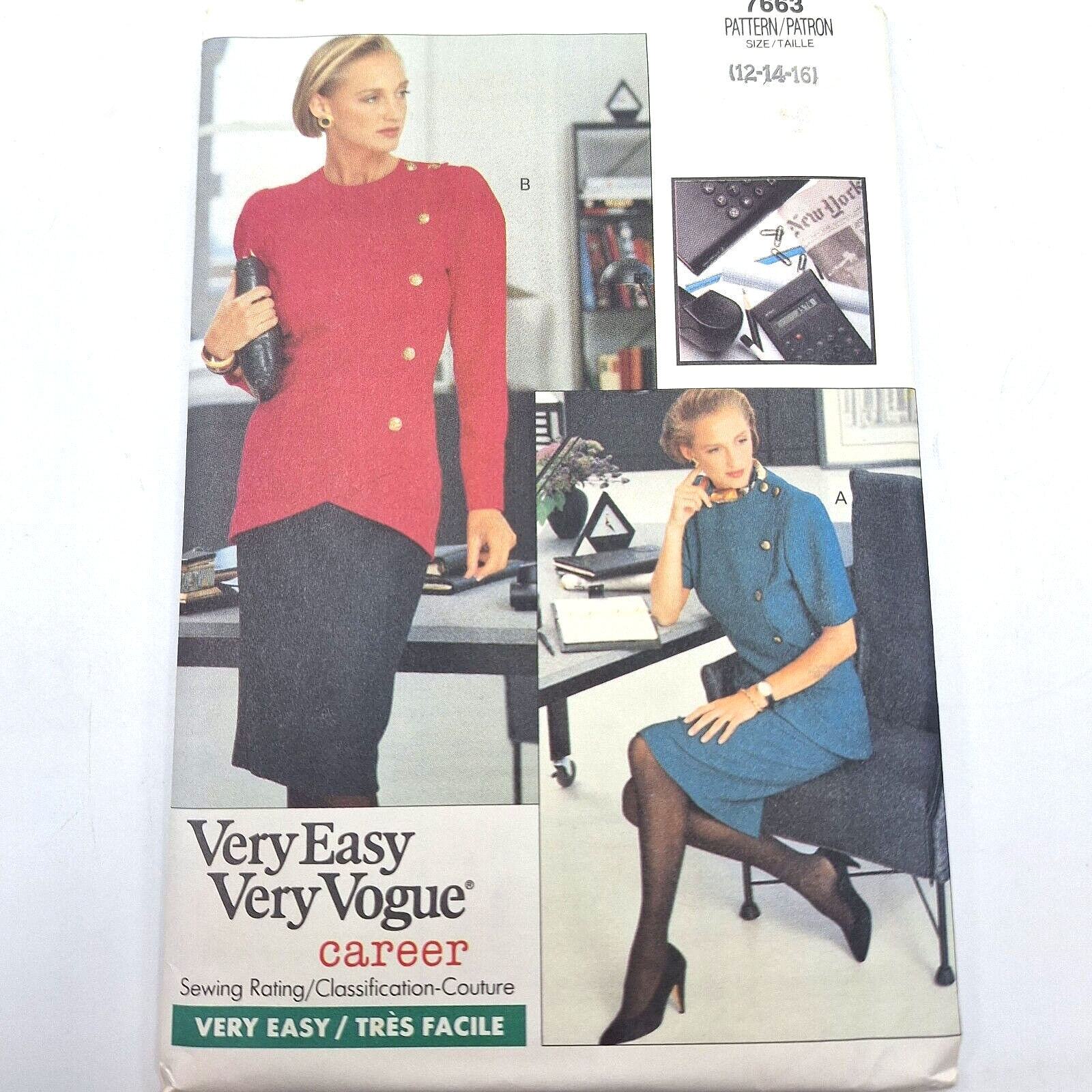 Vogue 7663 Caree Skirt/top - Misses 12 14 16 Very Easy VTG 80s