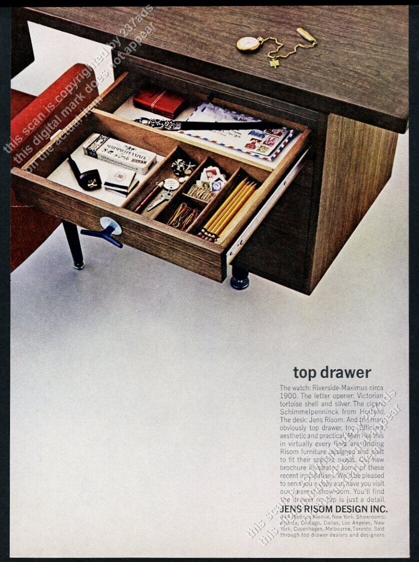 1961 Jens Risom modern desk photo JR Design vintage print ad