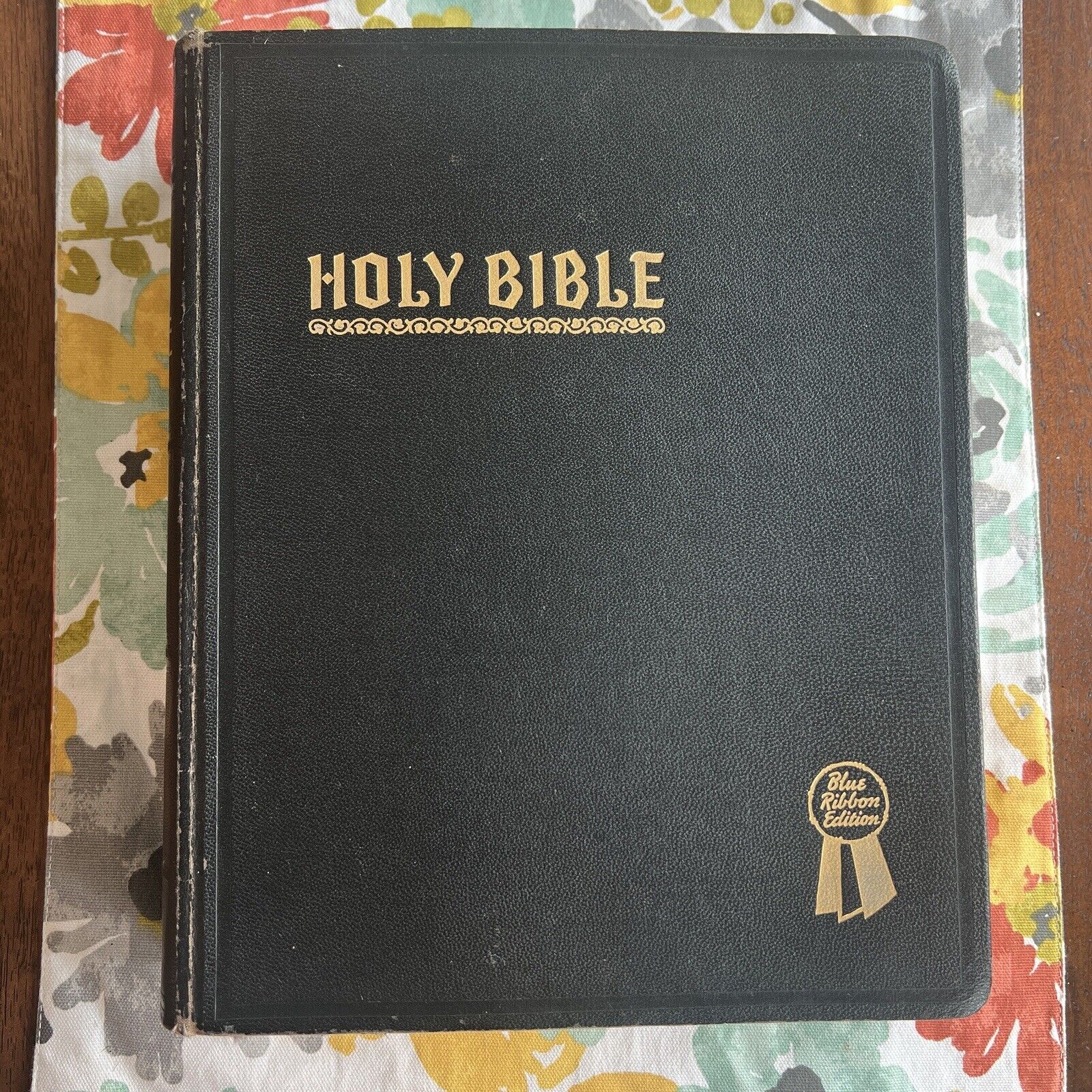 🔥 VINTAGE Holy Bible New Standard Reference Blue Ribbon 1948 Edition Hertel WOW