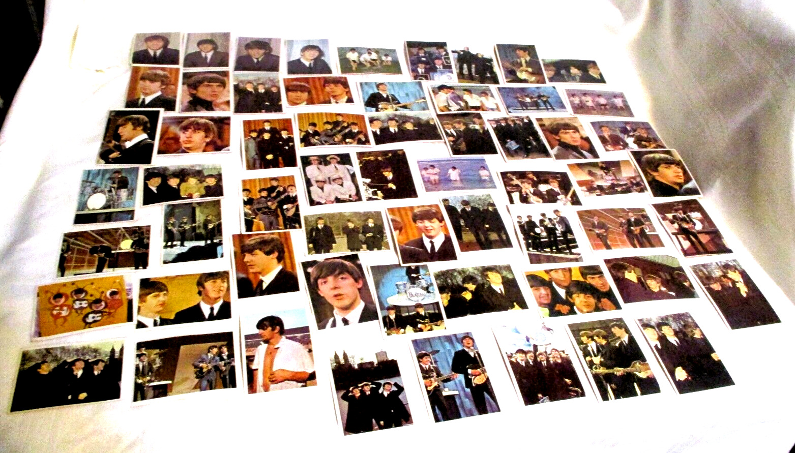 Vintage 1964 Beatles Color Trading Cards Almost Complete Missing #16-39-51-61