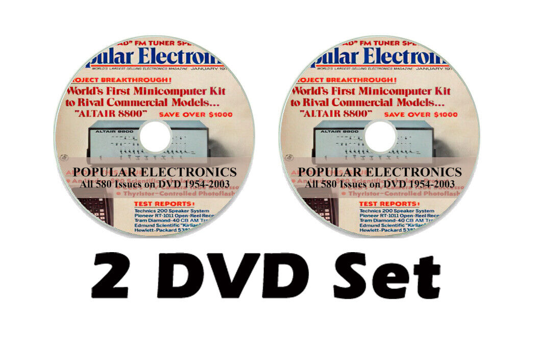 HUGE Popular Electronics Magazine 611 issues on 2 Data DVDs 1954-2003 PDF Files