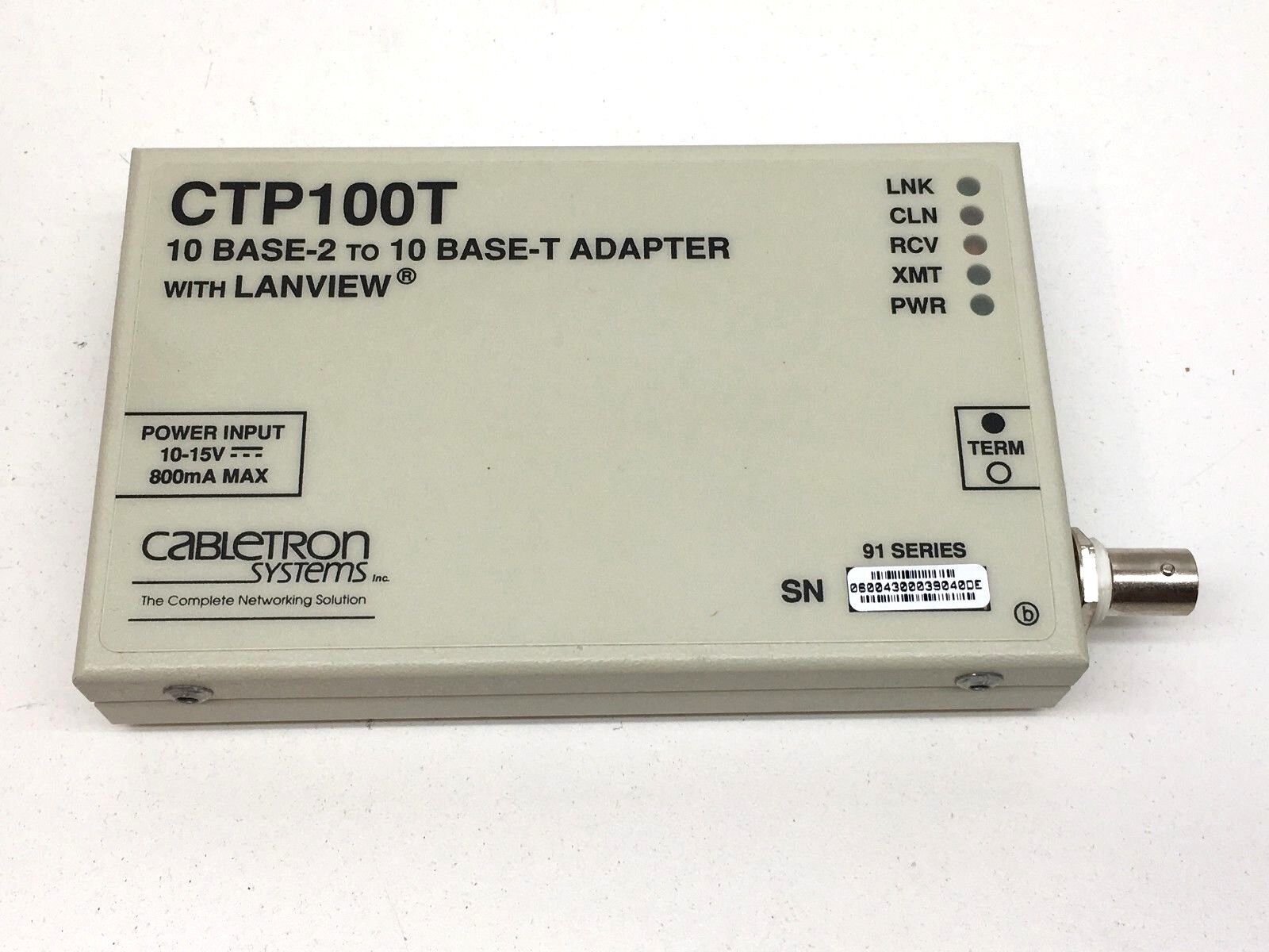 Cabletron Systems CTP100T 10BASE-2 to 10BASE-T Adapter with LANVIEW