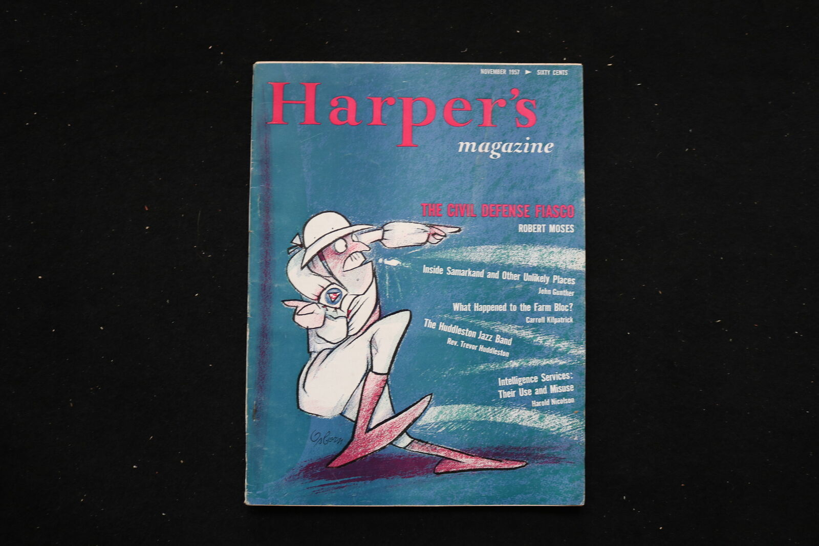 1957 NOVEMBER HARPER\'S MAGAZINE - THE CIVIL DEFENSE FIASCO COVER - E 10623