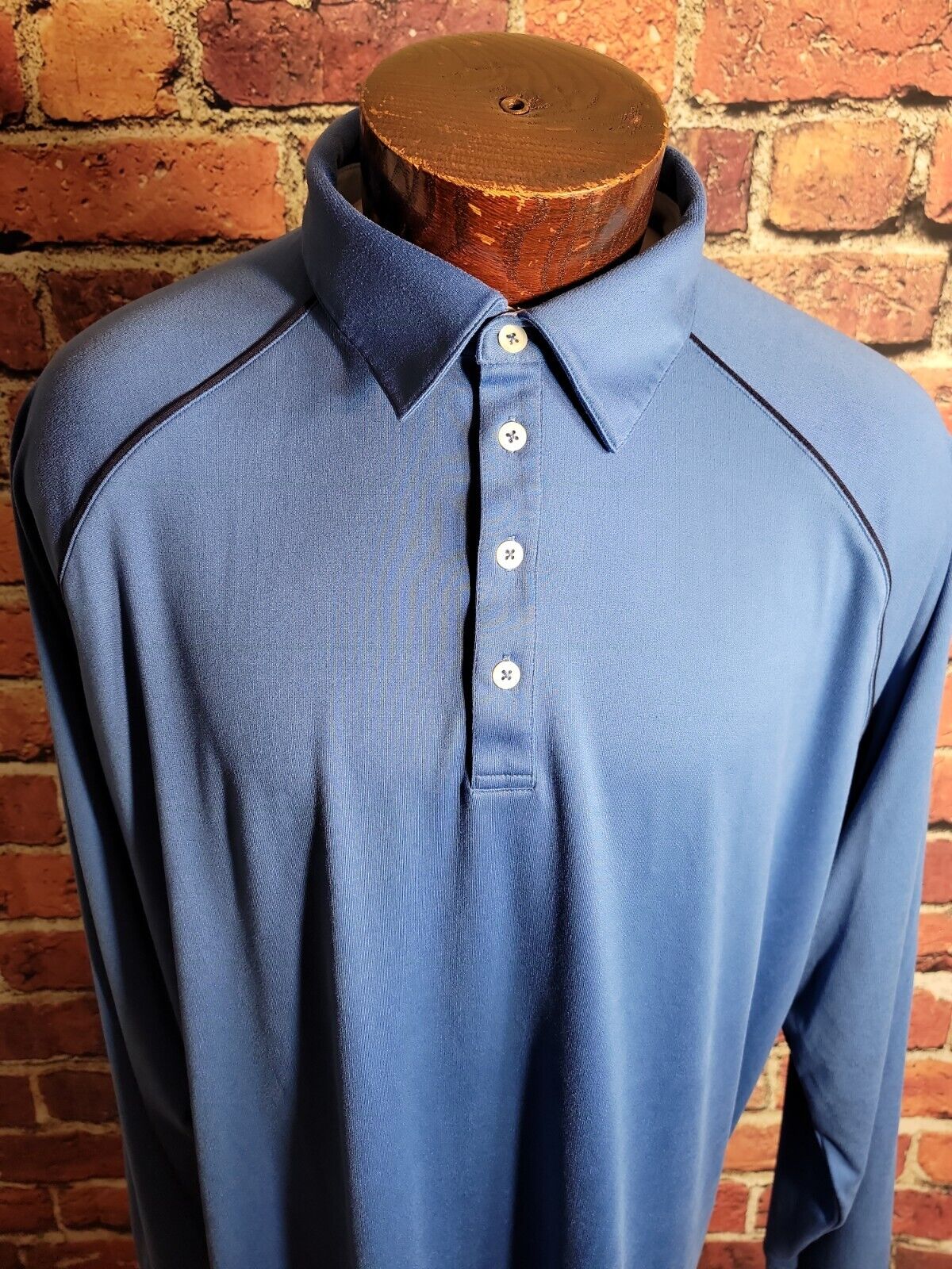 Adidas Climawarm Men\'s XL Blue Black Longsleeve Polo Shirt ⛳