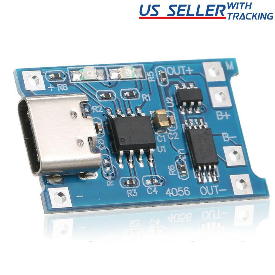 10pcs TP4056 5V 1A USB Type-C USB-C Lithium Battery Charging & Protection Board