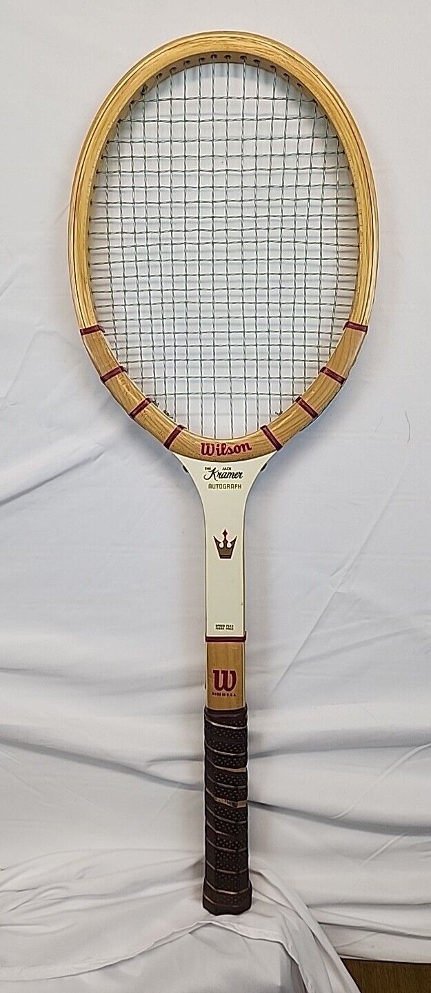 VTG Wilson Autograph The Jack Kramer Wood Tennis Raquet USA Made W/cover