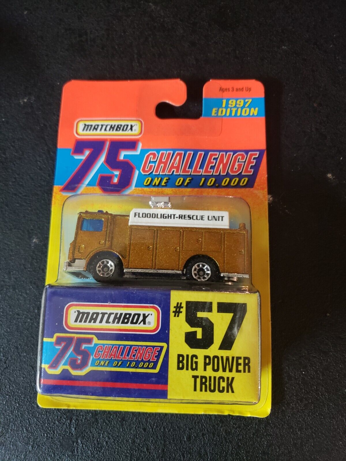 Matchbox 75 Challenge 1997 Edition #57 big power truck new on a sealed card