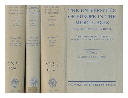 RASHDALL, HASTINGS (1858-1924) Universities of Europe in the Middle Ages / by Ha