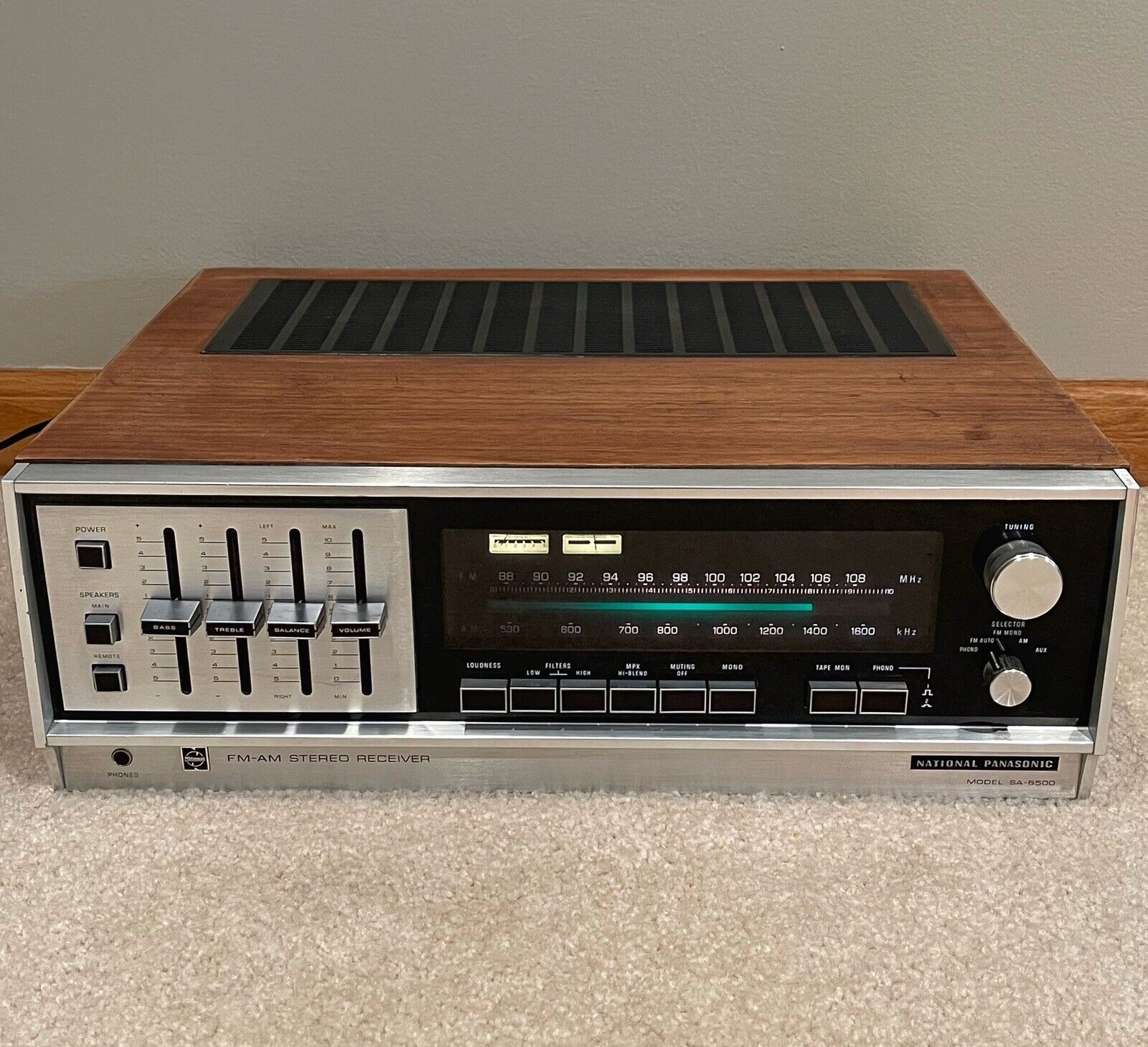 Vintage 1973 Panasonic SA-6500 FM/AM Stereo Receiver Amplifier 50W/Ch TESTED VGC