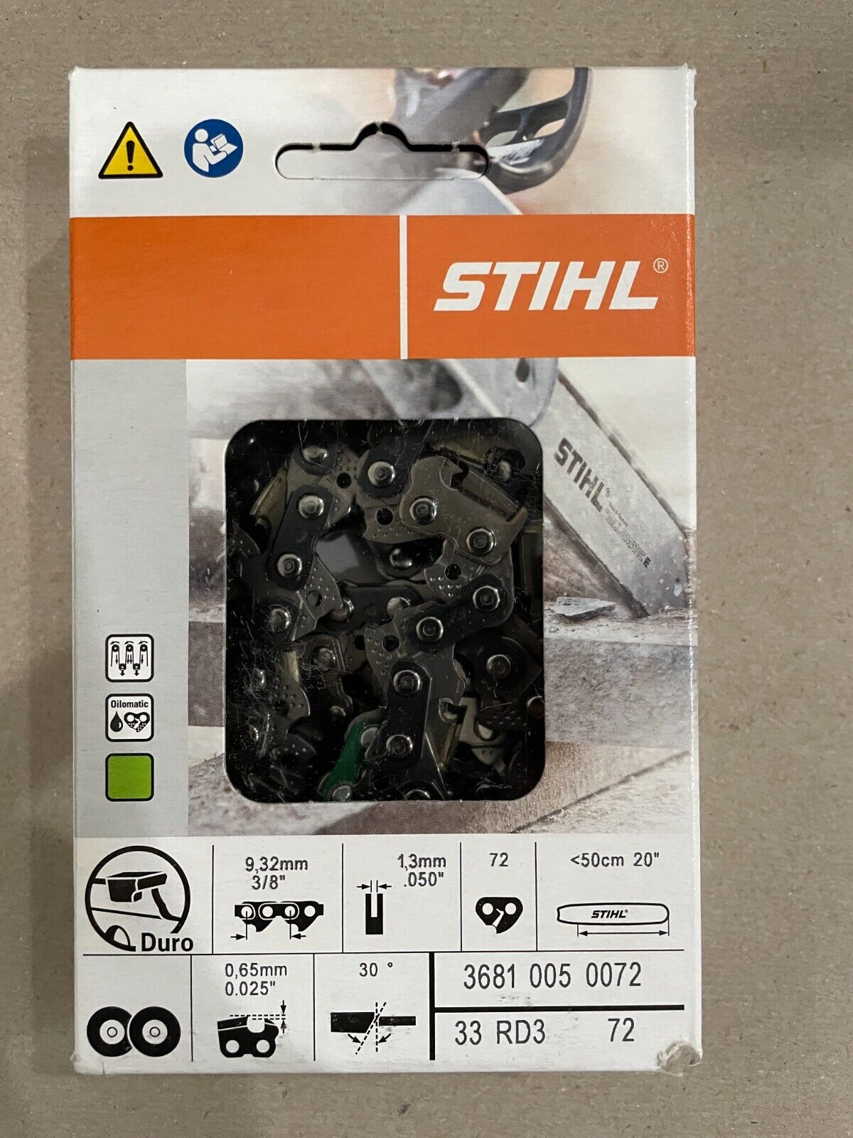 33RD3 72 STIHL 3/8 20 in NEW CARBIDE  CHAINSAW CHAIN SAW   .050 72 20 INCH BLADE