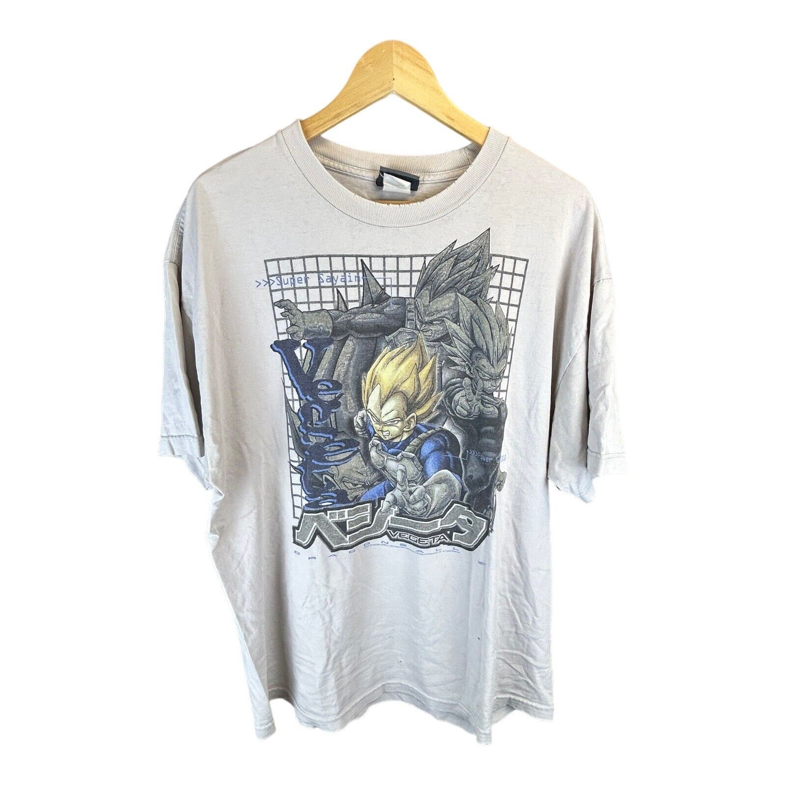 Vintage Dragon Ball Z ODM T Shirt Mens Size XL Vegeta Front Graphic Rare Grail