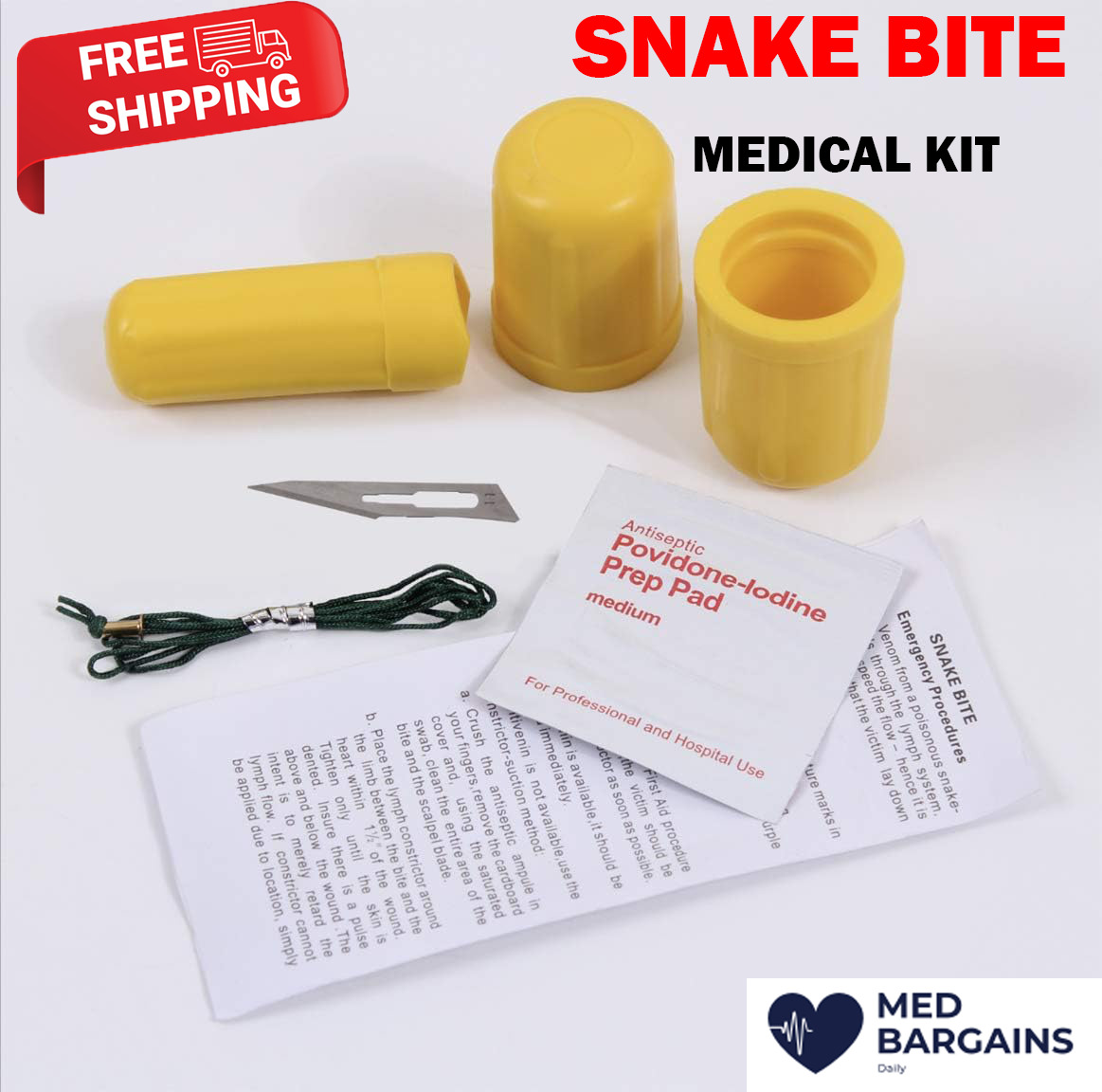 Snake Bite Kit Medical First Aid Treatment Extractor Camping Hiking Emergency