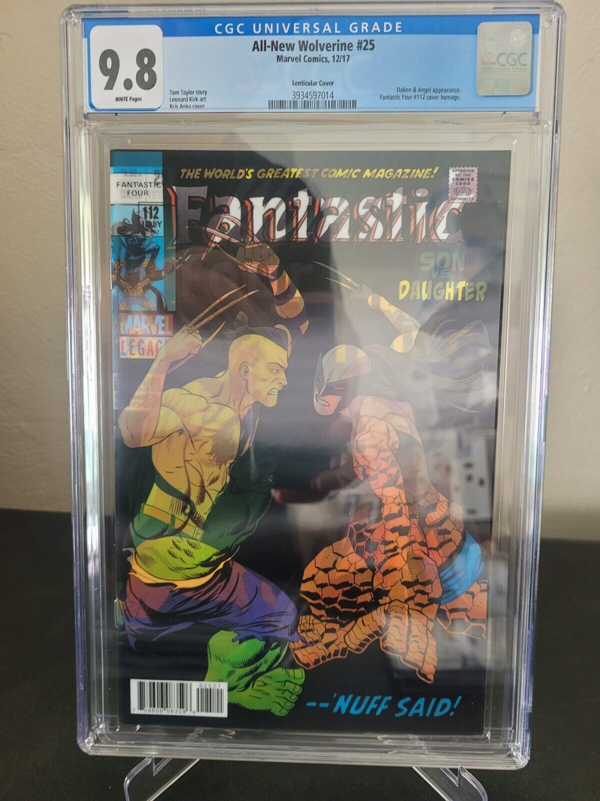 ALL-NEW WOLVERINE #25 CGC 9.8 GRADED 3D LENTICULAR FANTASTIC FOUR #112 HOMAGE