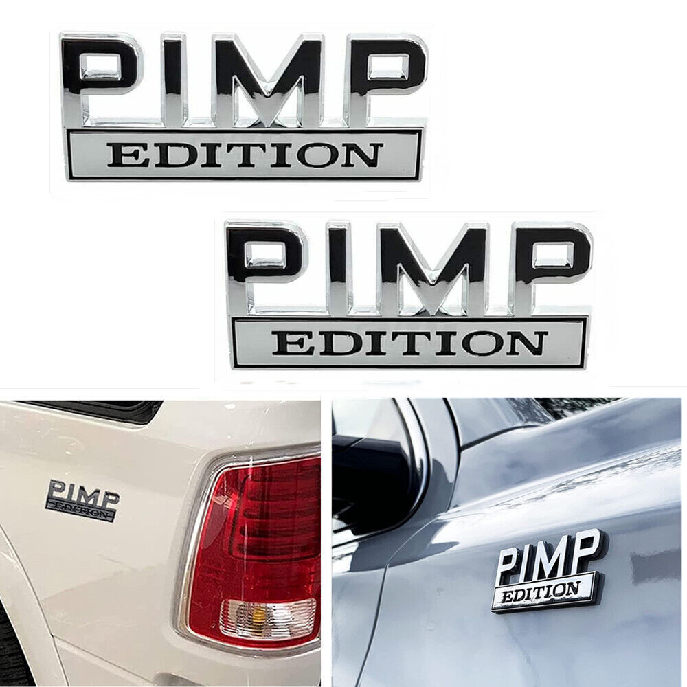 2pcs PIMP EDITION Emblem Decal Badges Stickers fits for Ford Chevy Car Truck US