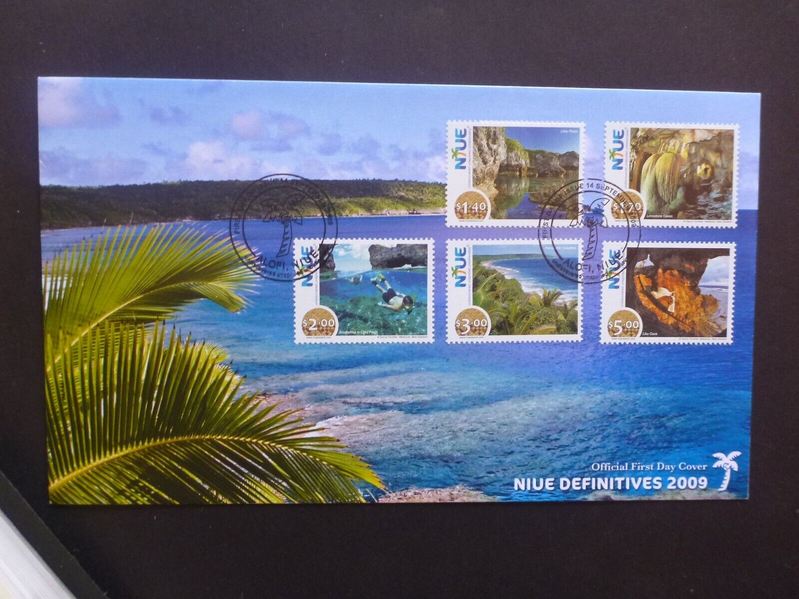 2009 NIUE SCENES DEFINITIVES SET 11 STAMPS FIRST DAY COVERS PAIR