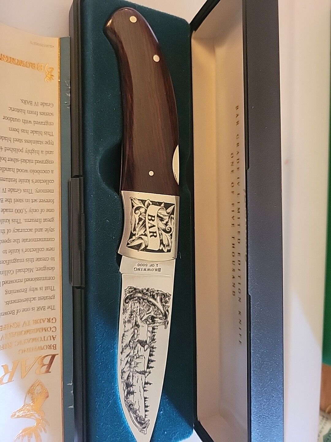 VTG Browning BAR Pocket Knife Limited Edition Presentation Grade 1/5000 Japan