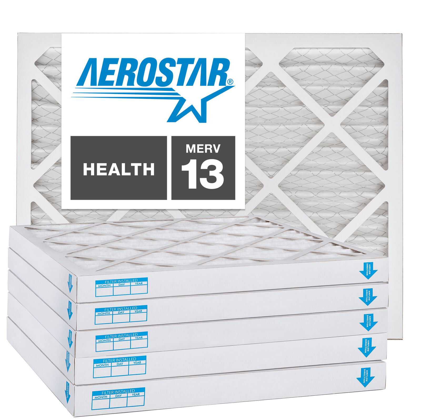 Aerostar 14x25x2 MERV 13 Air Filter, 12 Pack (13 1/2\