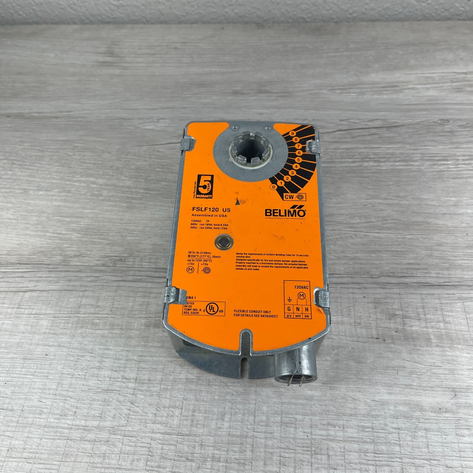 Belimo FSLF120 US 30 in-lb [3.5 Nm] Fire and Smoke Damper Actuator - For Parts