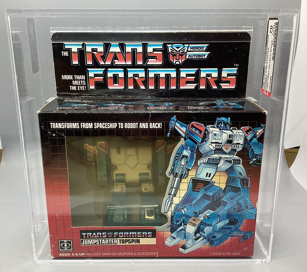 1985 Hasbro Transformers Series 2 Jumpstarter Topspin - AFA 70