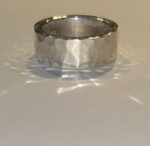 WTS 925 WATSON Sterling Silver Ring Shiny Hammered Sz 8.5 Wt 14.4grams