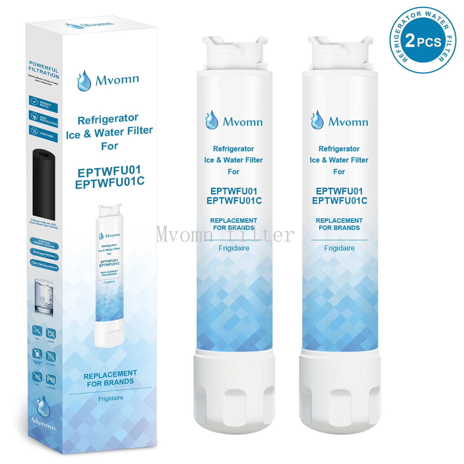 2PC For Frigidaire Brand EPTWFU01 Pure Source Ultra II Refrigerator Water Filter